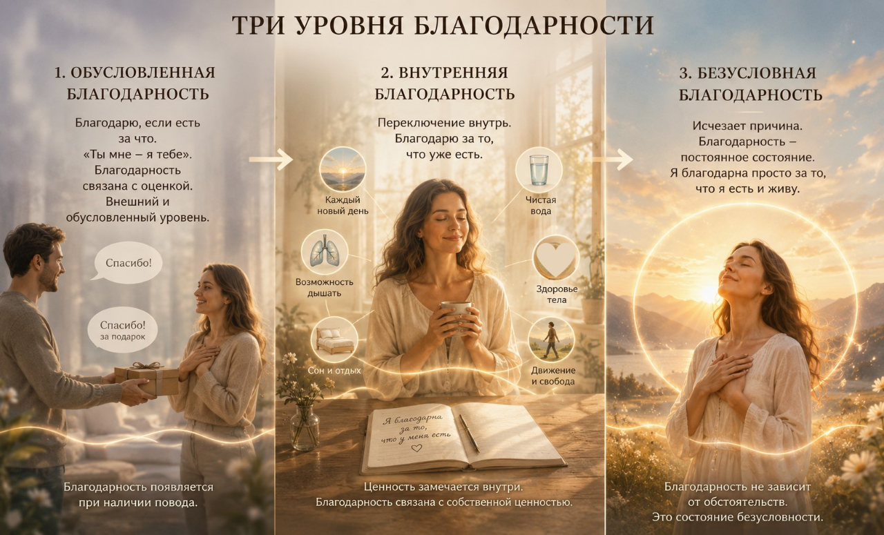 Три уровня благодарности