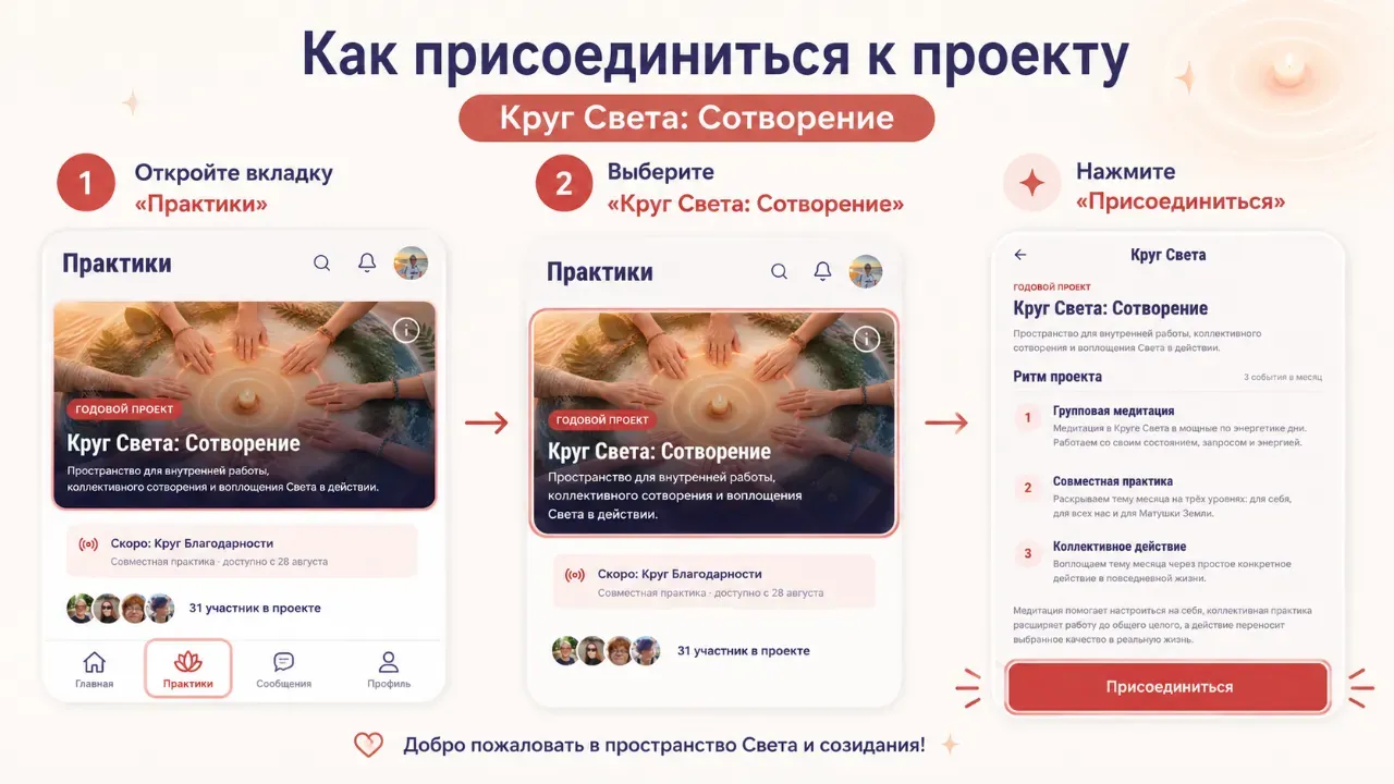 Как присоединиться к проекту "Круг Света: Сотворение"